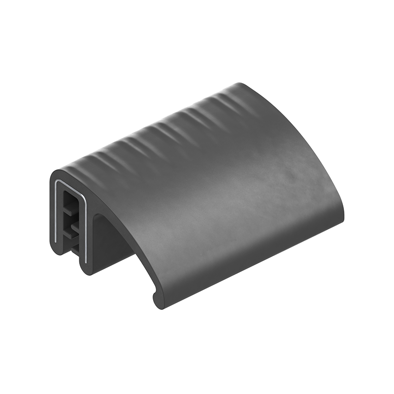 Edge profile w/side lip, black EPDM, clamping width = 1 - 3 mm