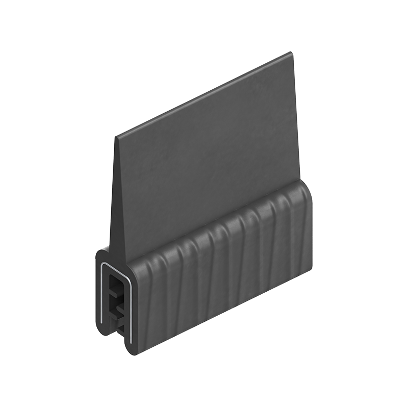 Edge profile w/top lip, black EPDM, clamping width = 1 - 3 mm