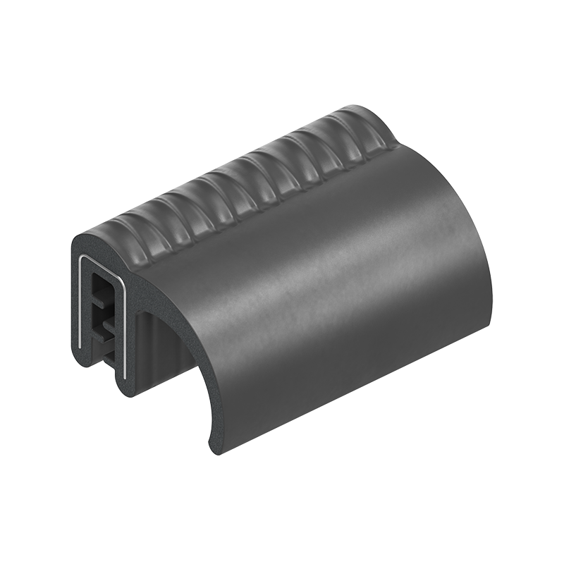 Edge profile w/side lip, black EPDM, clamping width = 1 - 3 mm