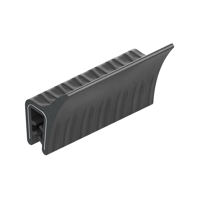 Edge profile w/top lip, black EPDM, clamping width = 0,5 - 2 mm