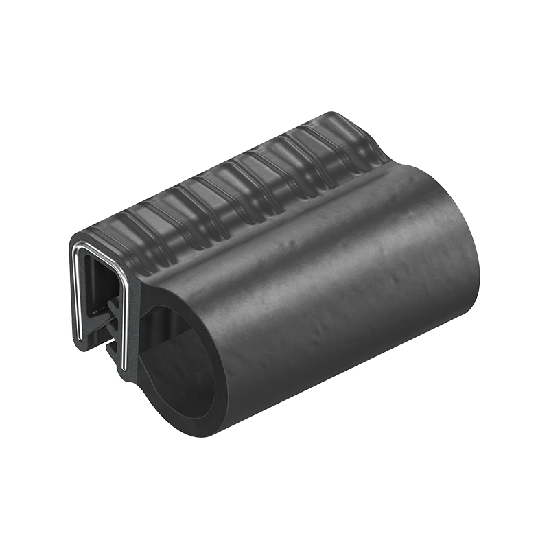 Edge profile w/side bulb, black EPDM, clamping width = 1 - 3,5 mm