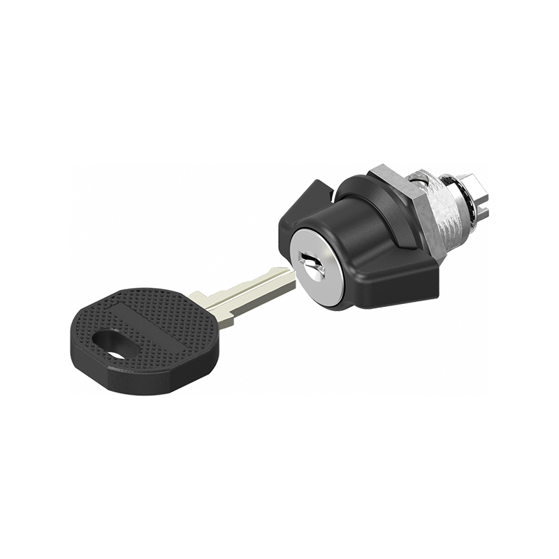 Housing with wing handle, keyed alike ek2233x, die-cast zinc, L=32mm, GH=13,5mm, plate thickness=0,5-5mm