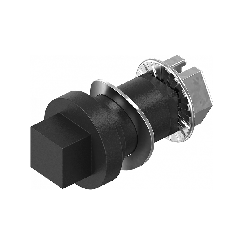 Insert, square 6, die-cast zinc, black powder coated