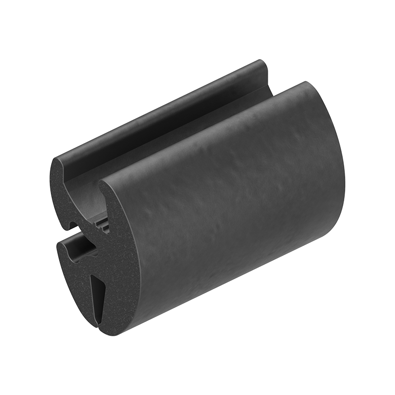 Glazing profile, black epdm, mounting height=7, glazing thickness=4, H=21