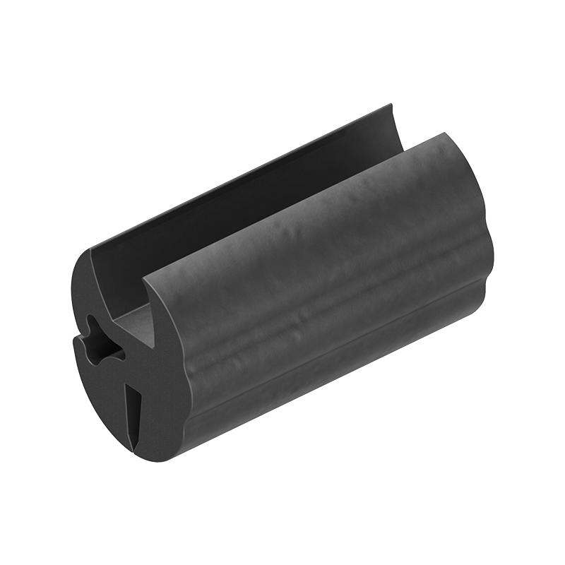 Glazing profile, black epdm, mounting height=5, glazing thickness=5, H=17