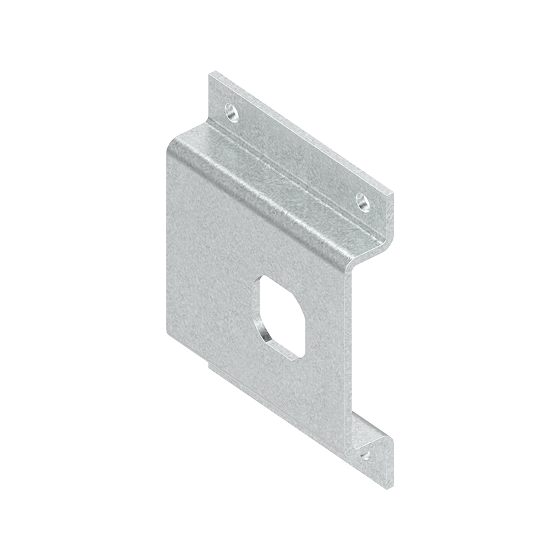 Mounting plate for slam lock, steel, screw mounting, length=86, width=68, height=18