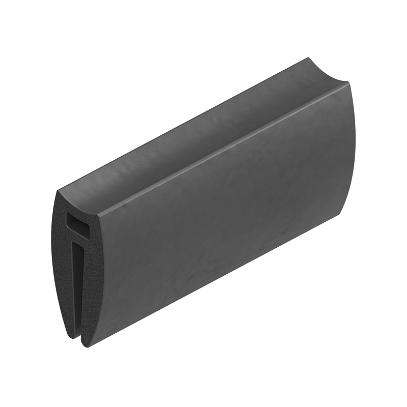 Edge profile w/top bulb, black EPDM, clamping width = 1 - 1,6 mm