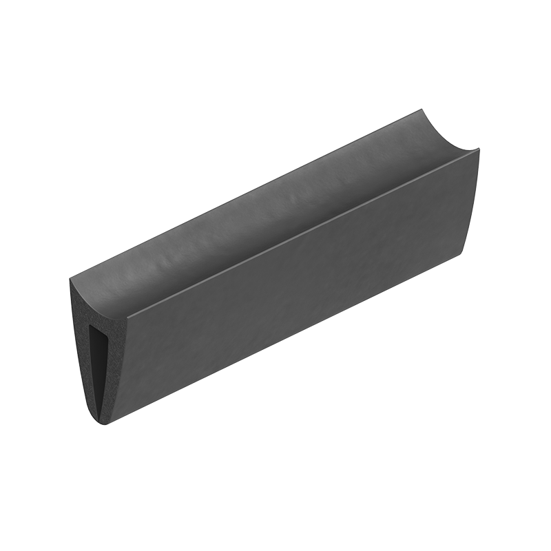 Edge profile w/top bulb, black EPDM, clamping width = 1,5 - 2 mm