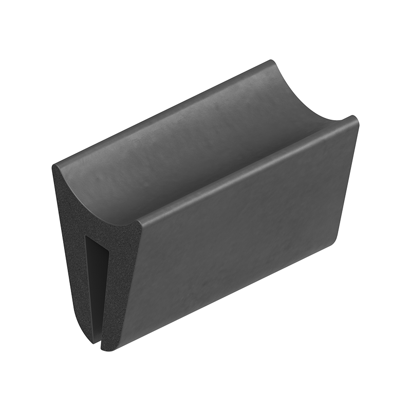 Edge profile w/top bulb, black EPDM, clamping width = 3 - 4 mm