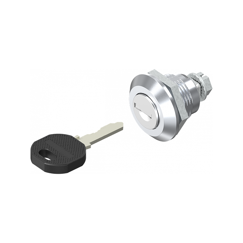 Housing with cylinder lock, keyed alike ek333, die-cast zinc, L=mm, GH=18mm, plate thickness=1,2-8mm