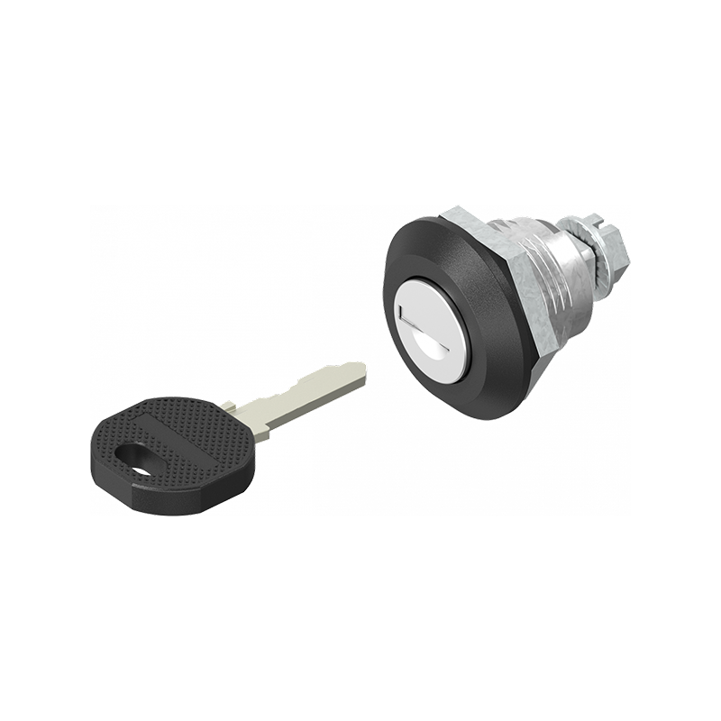 Housing with cylinder lock, keyed alike ek333, die-cast zinc, L=mm, GH=18mm, plate thickness=1,2-8mm