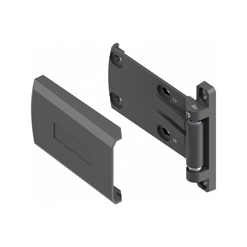 Cabinet hinge, right, die-cast zinc, prominent door - visible, fixed pin, L=102, B=130,5, H=22,5