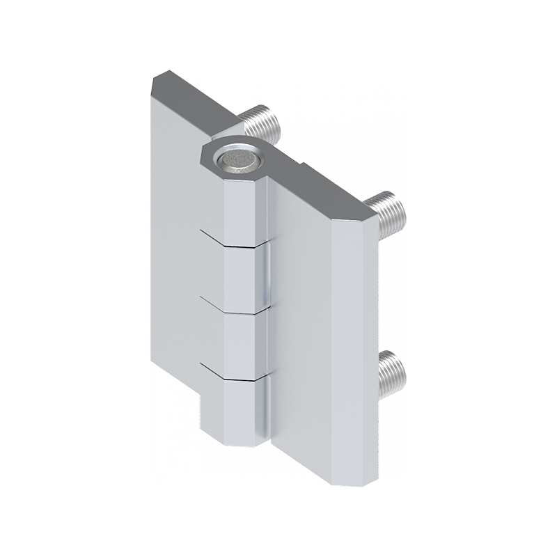 Cabinet hinge, die-cast zinc, chrome plated, prominent door - visible, fixed pin, L=60, B=60, H=15