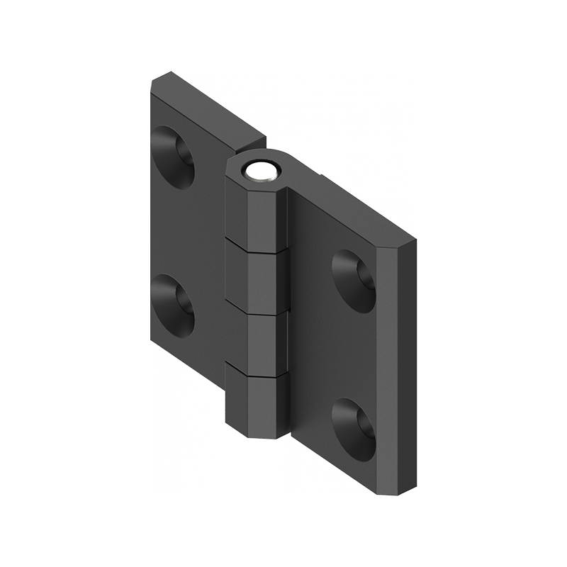 Cabinet hinge, die-cast zinc, prominent door - visible, fixed pin, L=60, B=76, H=15