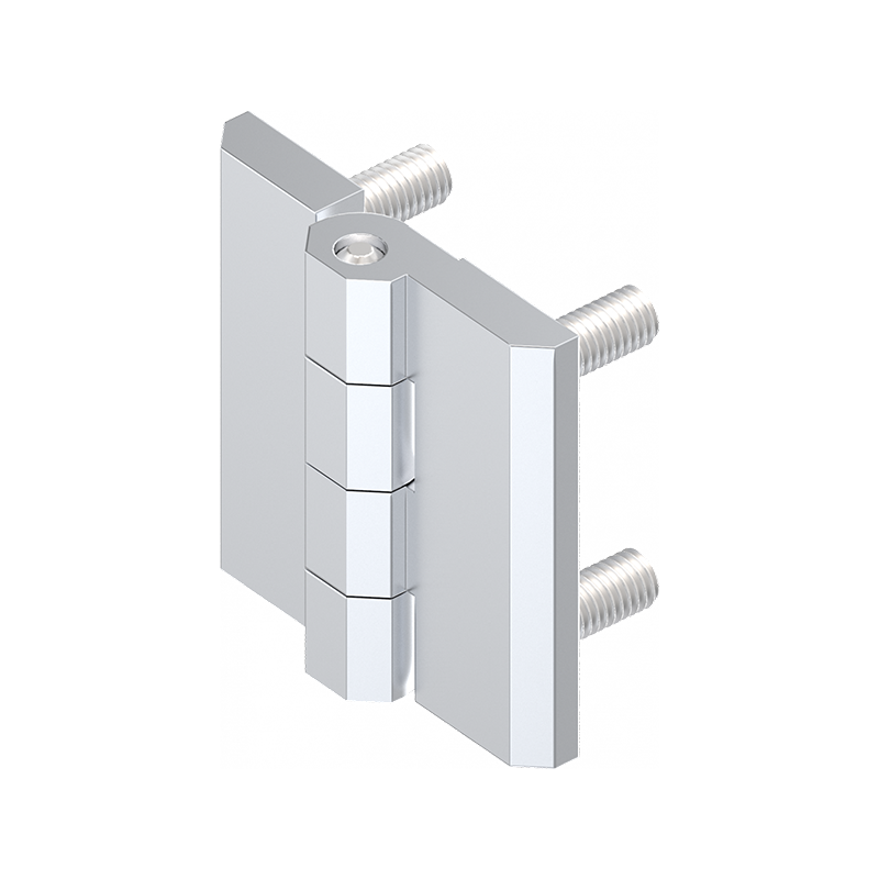 Cabinet hinge, die-cast zinc, prominent door - visible, fixed pin, L=40, B=40, H=9,1