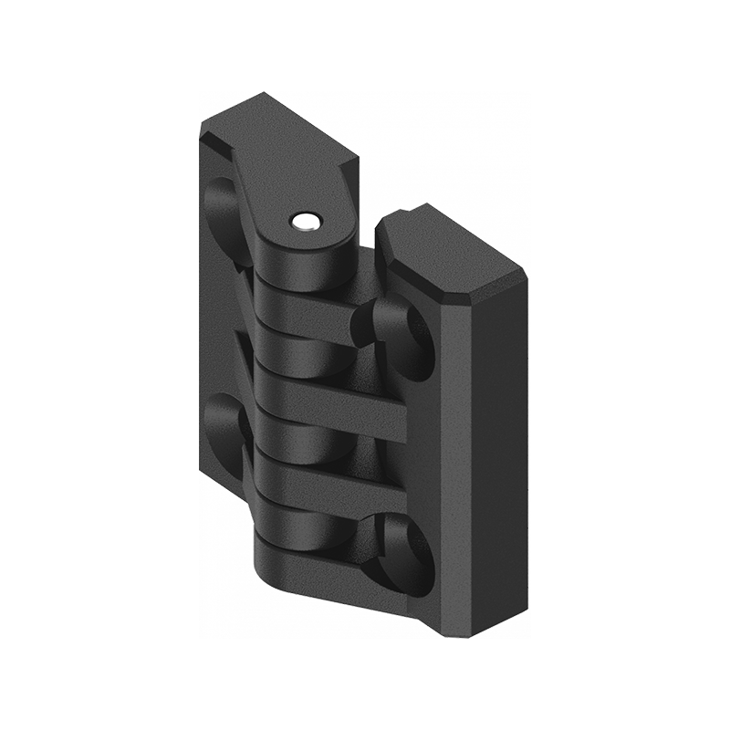 Cabinet hinge, glass fiber reinforced polyamide, prominent door - visible, fixed pin, L=48, B=48, H=19