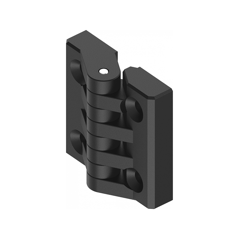 Cabinet hinge, glass fiber reinforced polyamide, prominent door - visible, fixed pin, L=64, B=64, H=23,5