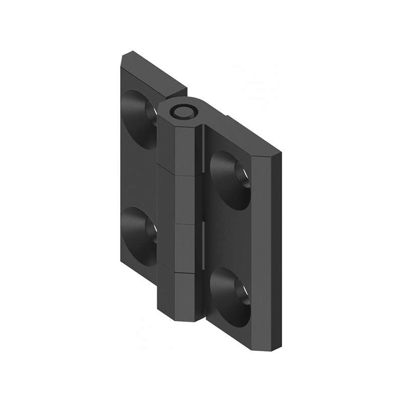 Cabinet hinge, glass fiber reinforced polyamide, prominent door - visible, fixed pin, L=50, B=50, H=11,5