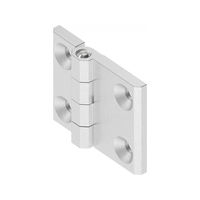 Cabinet hinge, acid proof steel, prominent door - visible, fixed pin, L=50, B=63, H=11,5