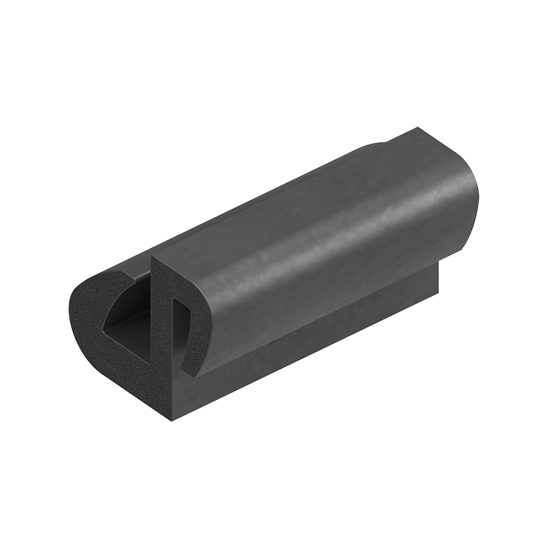 Glazing profile, black epdm, mounting height=8,7, glazing thickness=6, H=16,2