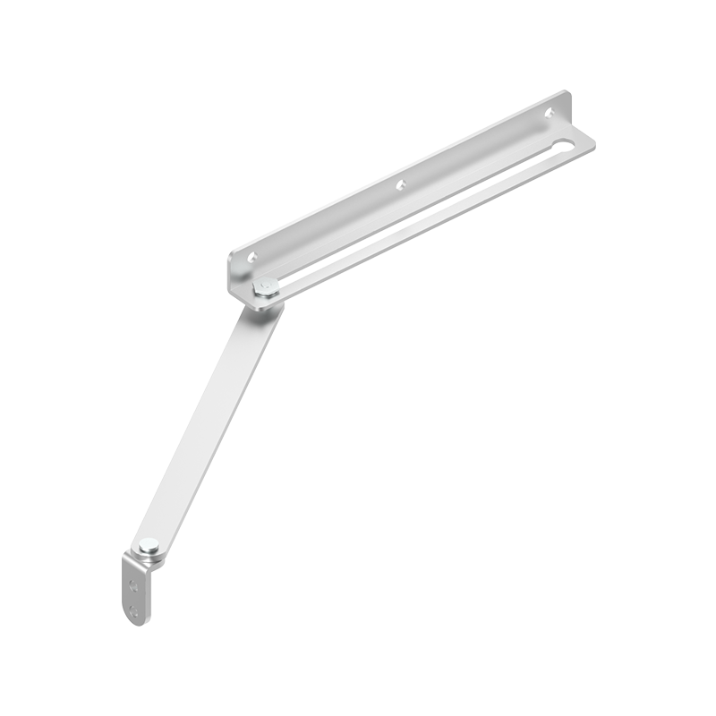 Door stop, stainless steel, L=230mm, Ø6,4mm holes, hole distance=100mm