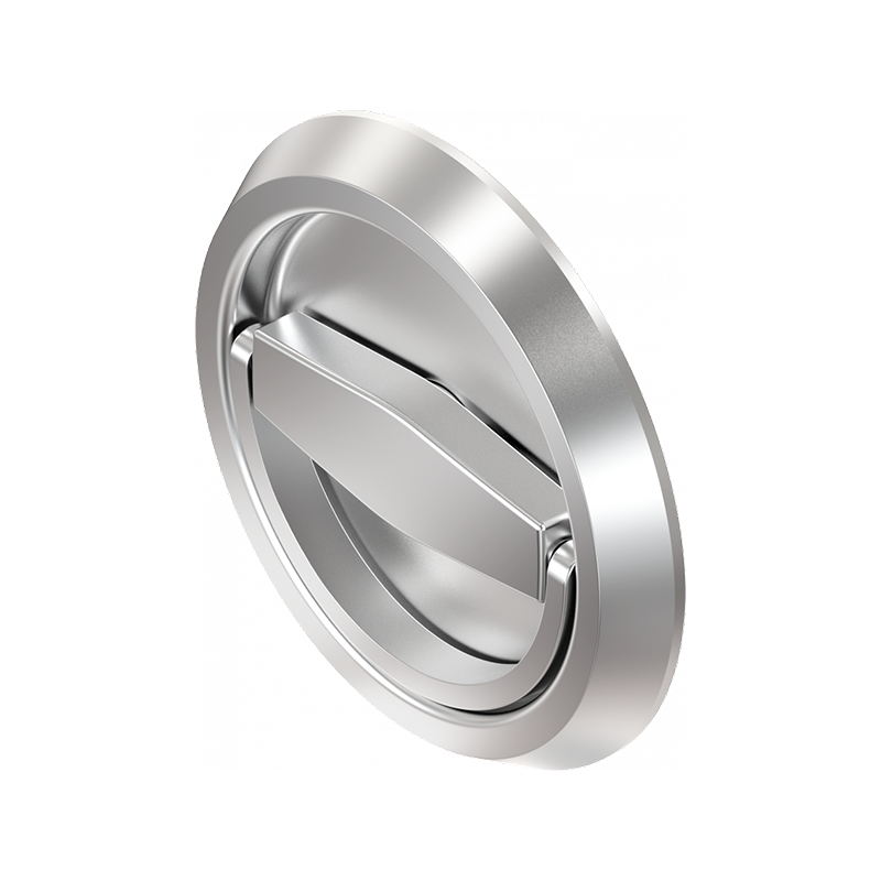 Housing with ring handle, non locking, acid proof stainless steel, L=mm, GH=18mm, plate thickness=2-2mm