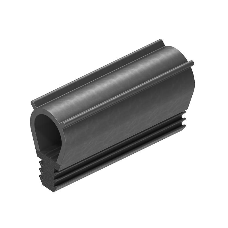 Rubber profile, top bulb, black epdm, clamping channel width=4, H=17, B=10
