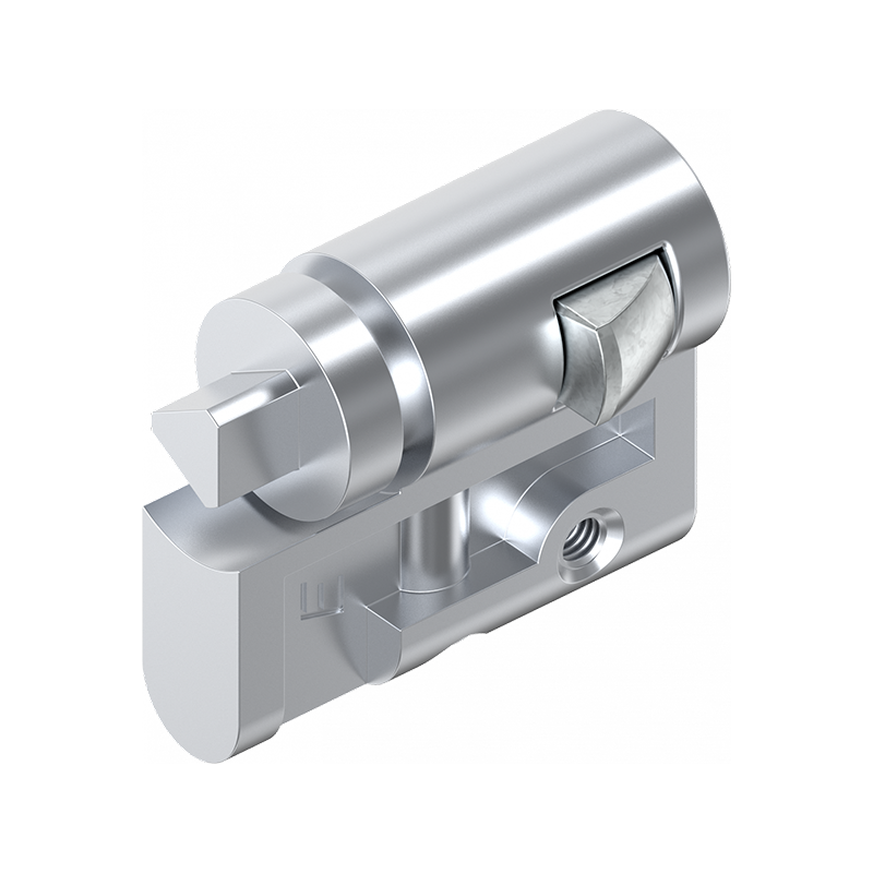 Profile half cylinder, die-cast zinc, triangular 8, L=40