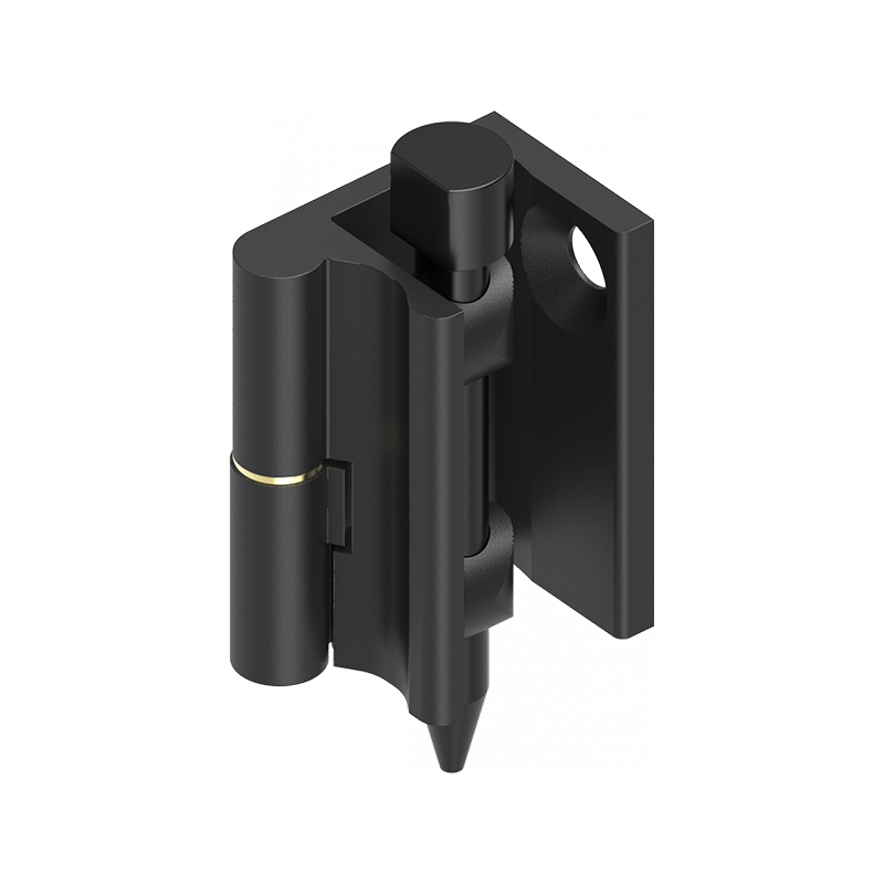 Cabinet hinge, left, die-cast zinc, flush door - visible, lift off pin, L=40, B=20, H=30