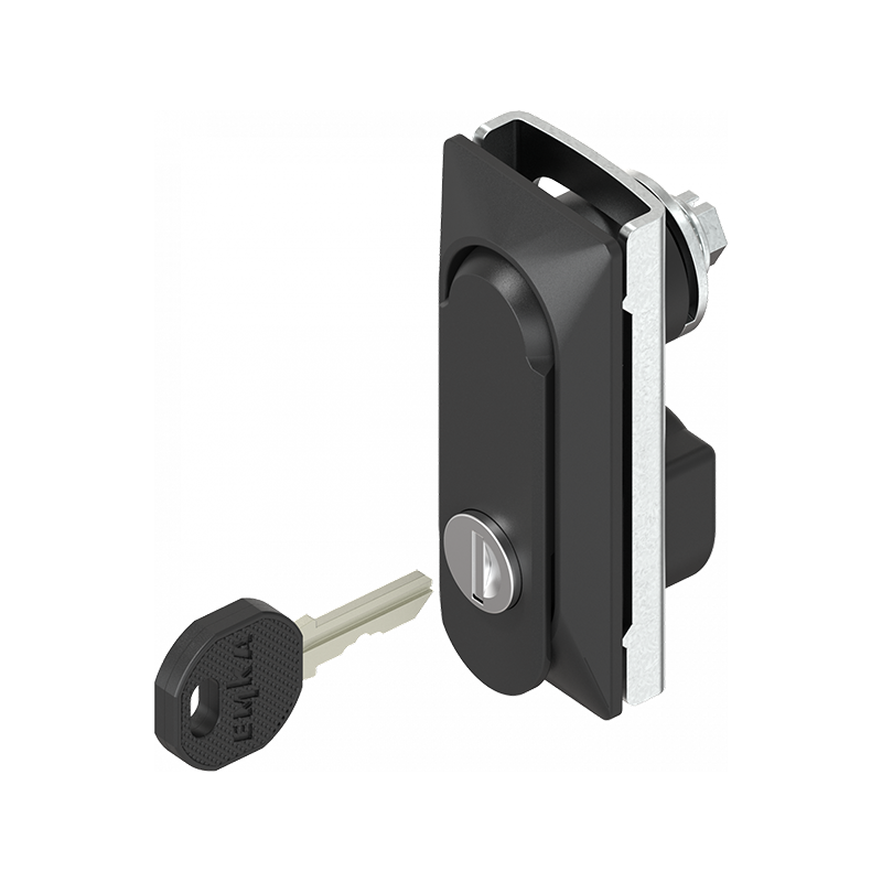 Swinghandle, die-cast zinc, cylinder lock, L=80, B=36, H=9, Plate thickness=2-2