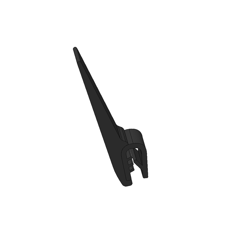 Edge profile w/top lip, black EPDM, clamping width = 4 - 6 mm