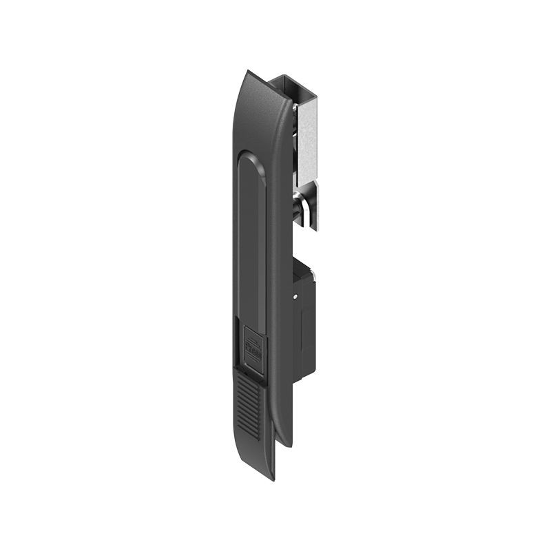 Swinghandle, glass fiber reinforced polyamide, push button, L=215,5, B=36, H=14, Plate thickness=1,5-2,5