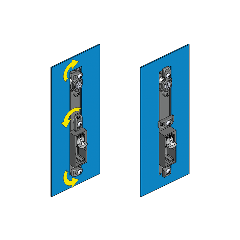 Swinghandle, glass fiber reinforced polyamide, locking set, L=221, B=36, H=13, Plate thickness=1,5-2
