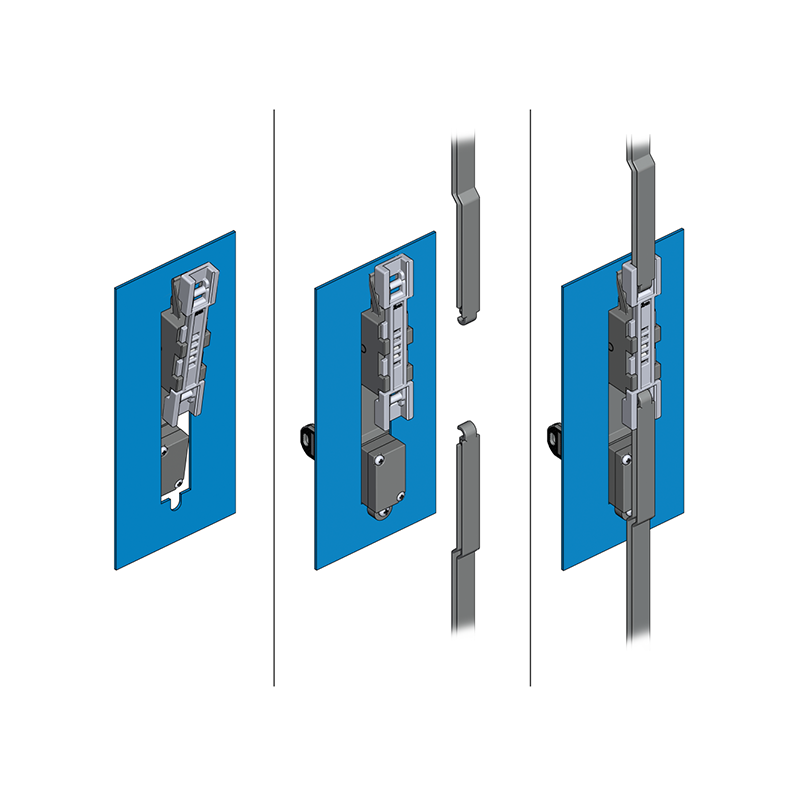 Lifthandle complete set, glass fiber reinforced polyamide, cylinder lock, L=180, B=32, H=19, Plate thickness=2-2