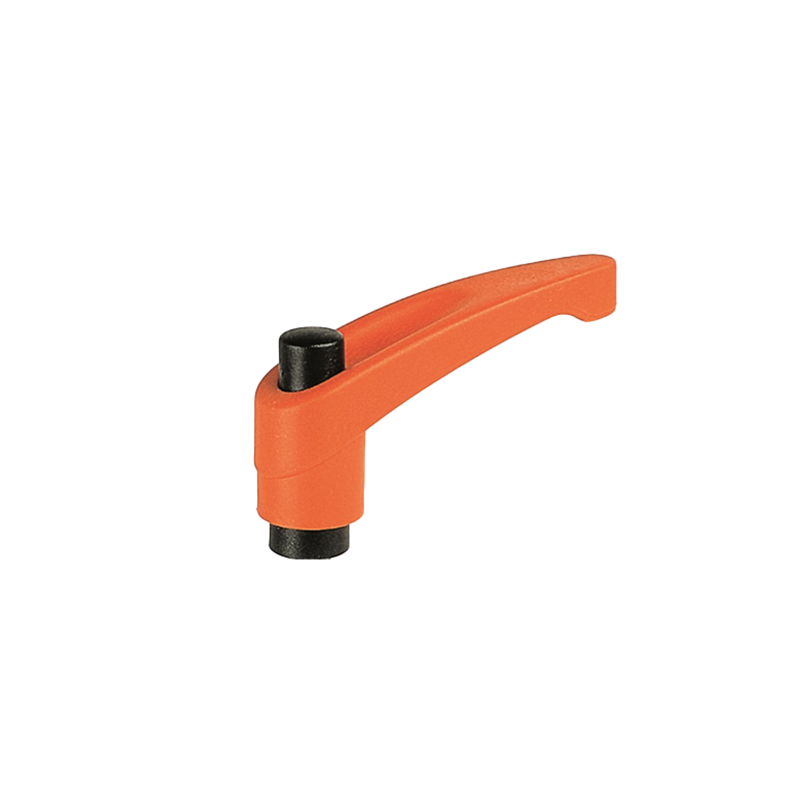 Clamping handle, glass fiber reinforced polyamide, female thread M8, L=75mm, H=48mm