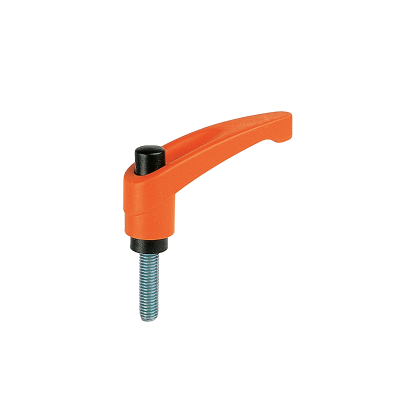 Clamping Handle, glass fiber reinforced polyamide, male thread M8, L=75mm, H=48mm