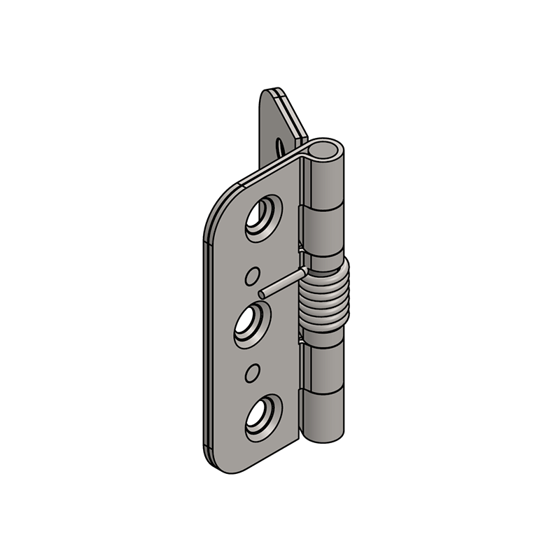 Spring hinge, stainless steel, open, not adjustable, L=58, B=50, H=8,7