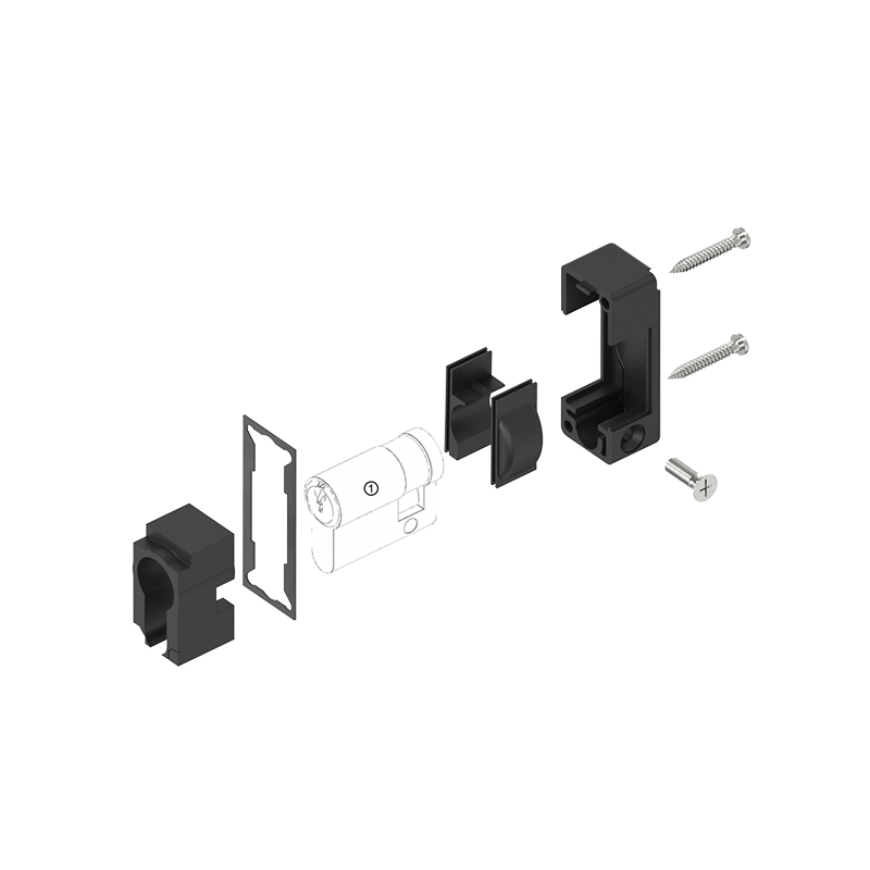 Locking set, glass fiber reinforced polyamide, profile half cylinder 40mm