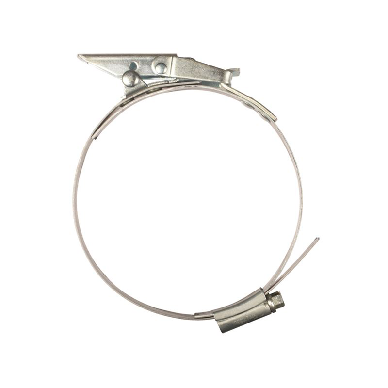 Complete hose clamp, electro zinc plated steel, Diameter range: 70-115mm, T= 1mm