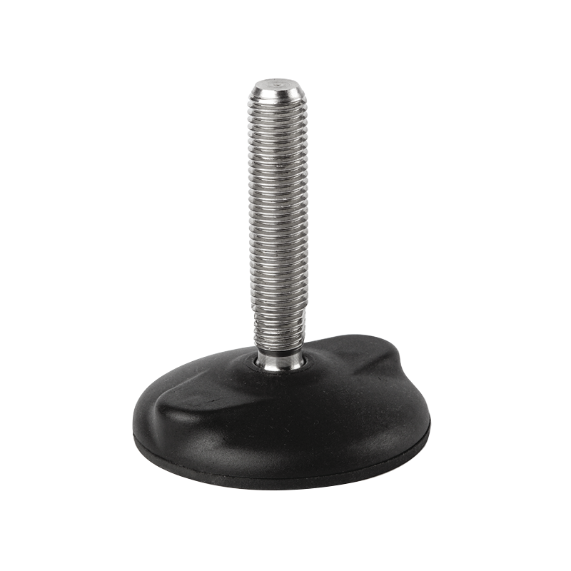Levelling foot, steel, tiltable threaded spindle, M16, base diameter = 124 mm