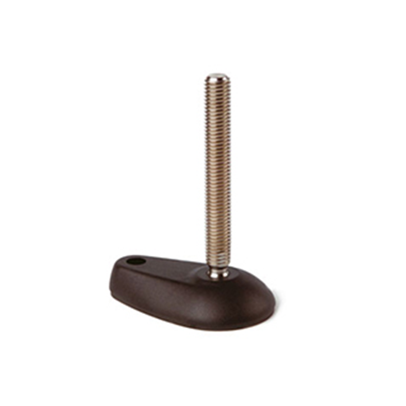 Levelling foot, stainless steel, tiltable threaded spindle, M10, base diameter = 95 mm