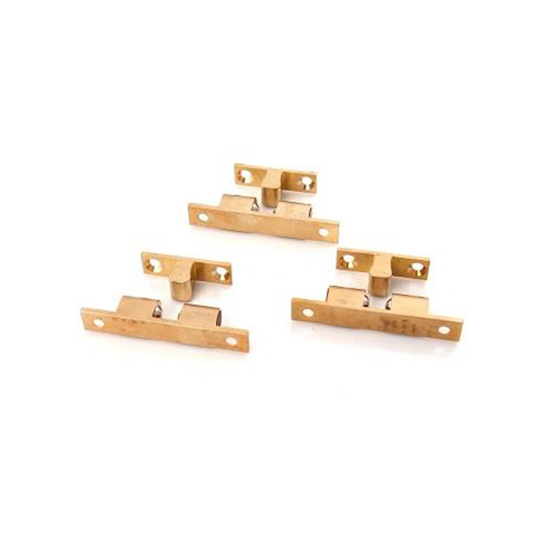 Tension catch, brass, screw mounting, length=43, width=8, height=9,5