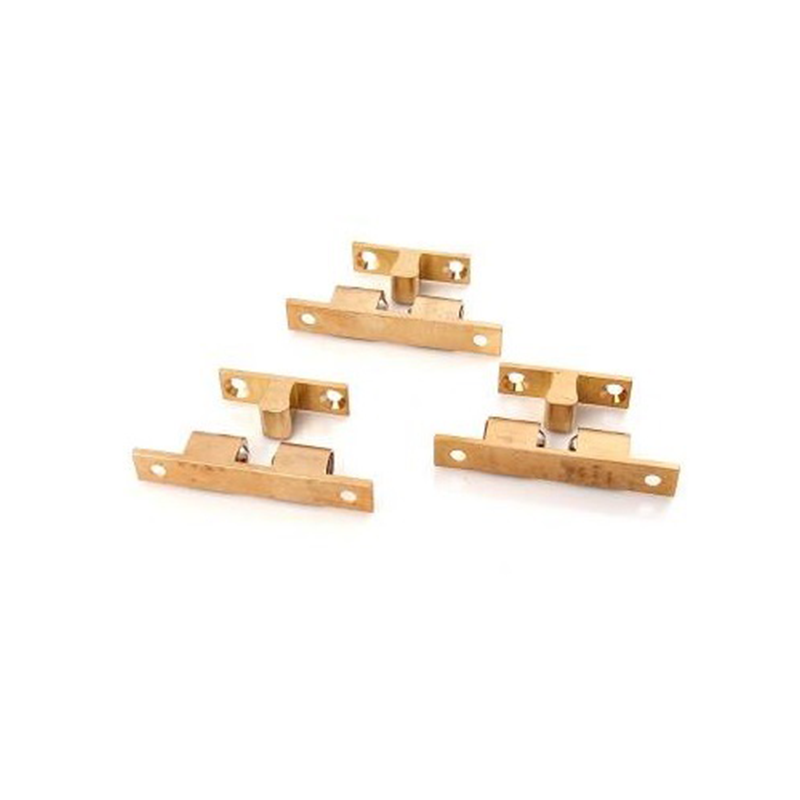 Tension catch, brass, screw mounting, length=49,6, width=9, height=11