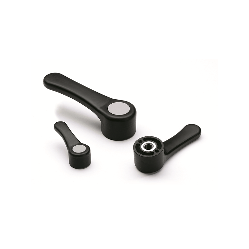 Clamping handle, glass fiber reinforced polyamide, female thread M6, L=84,5mm, H=37mm