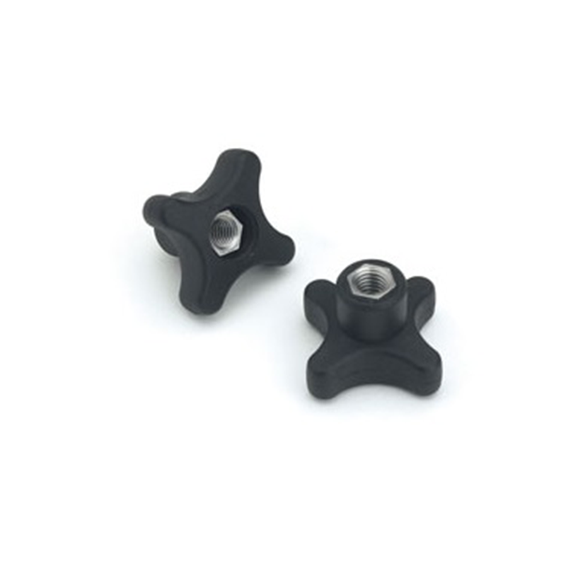 Star knob, glass fiber reinforced polyamide, through thread M5, D=32 mm, H=23mm