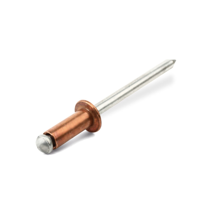Blind rivet, open, dome head, copper, D=4, L=11, clamping range, min.=5,5