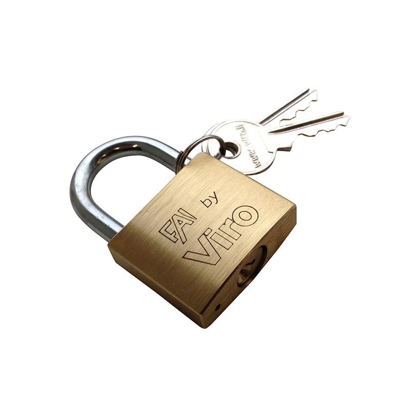 Padlock, brass, length=43, width=33, height=15