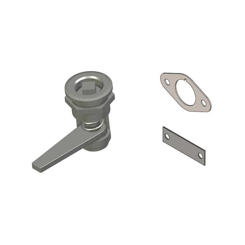 Compression latch, insert 360°+, acid proof stainless steel, Square 8, stroke=7,5mm, hole distance=22,5-30mm adjustable