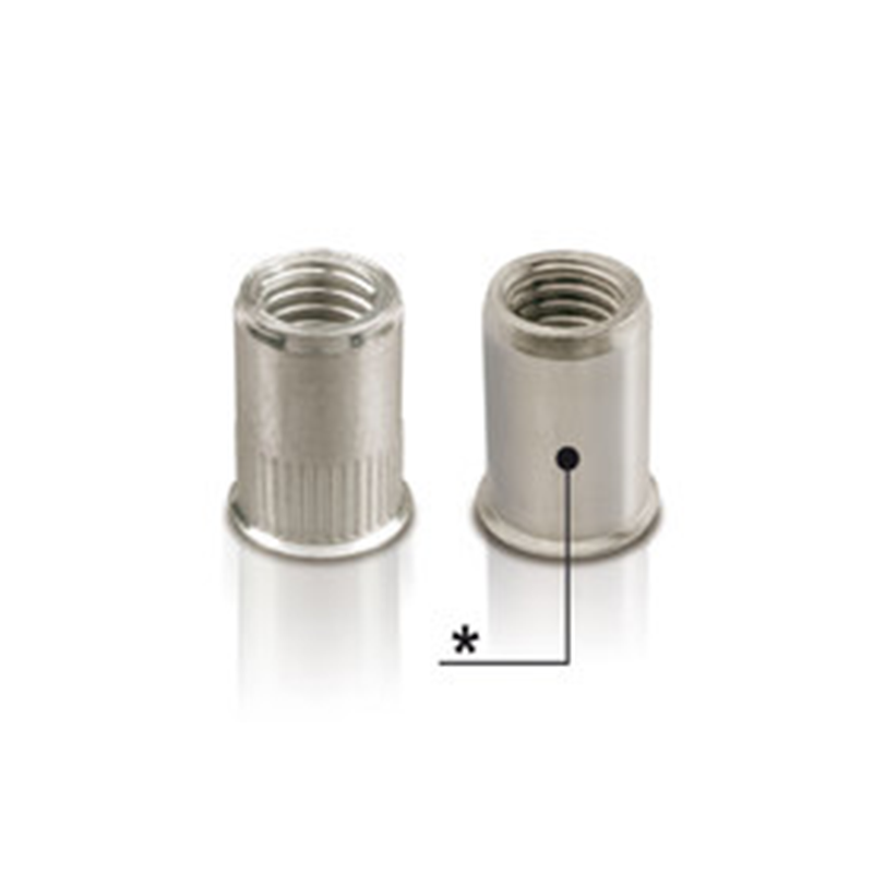 Nut, open, knurled, stainless steel, diameter=8,9, M6, L=13,5, min. clamping range=0,5