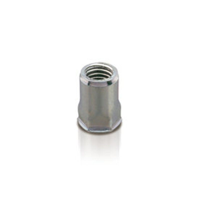 Nut, open, hexagonal, steel, diameter=6,3, M4, L=10,4, min. clamping range=0,5